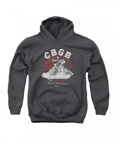 Cbgb Youth Hoodie | HIGH TOPS Pull-Over Sweatshirt $15.36 Sweatshirts