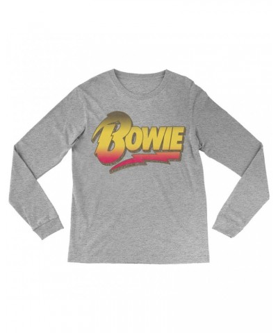 David Bowie Long Sleeve Shirt | Funky Bolt Logo Ombre Distressed Shirt $10.18 Shirts