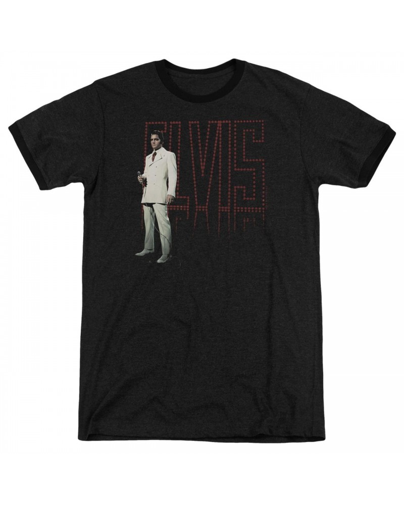 Elvis Presley Shirt | WHITE SUIT Premium Ringer Tee $8.58 Shirts