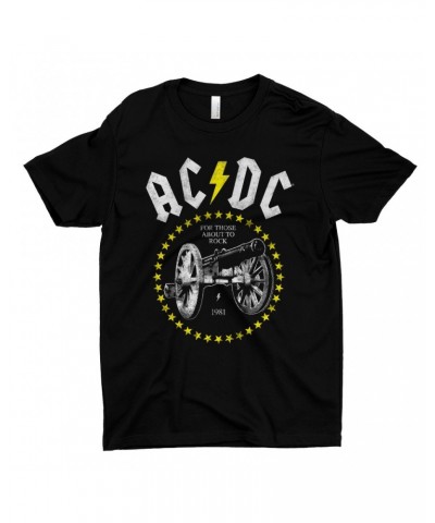 AC/DC T-Shirt | 1981 For Those About To Rock Yellow Design Distressed Shirt $8.48 Shirts