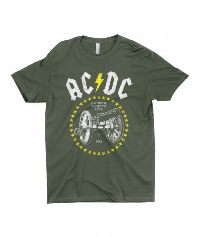 AC/DC T-Shirt | 1981 For Those About To Rock Yellow Design Distressed Shirt $8.48 Shirts