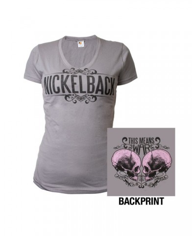 Nickelback This Means War Junior V-Neck Tee $7.73 Shirts