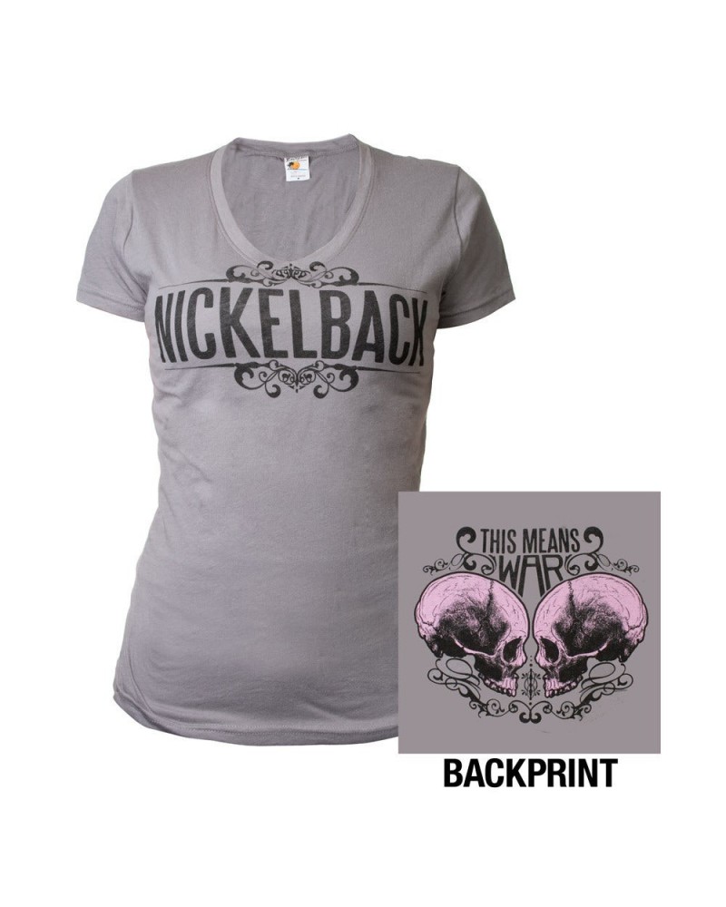 Nickelback This Means War Junior V-Neck Tee $7.73 Shirts