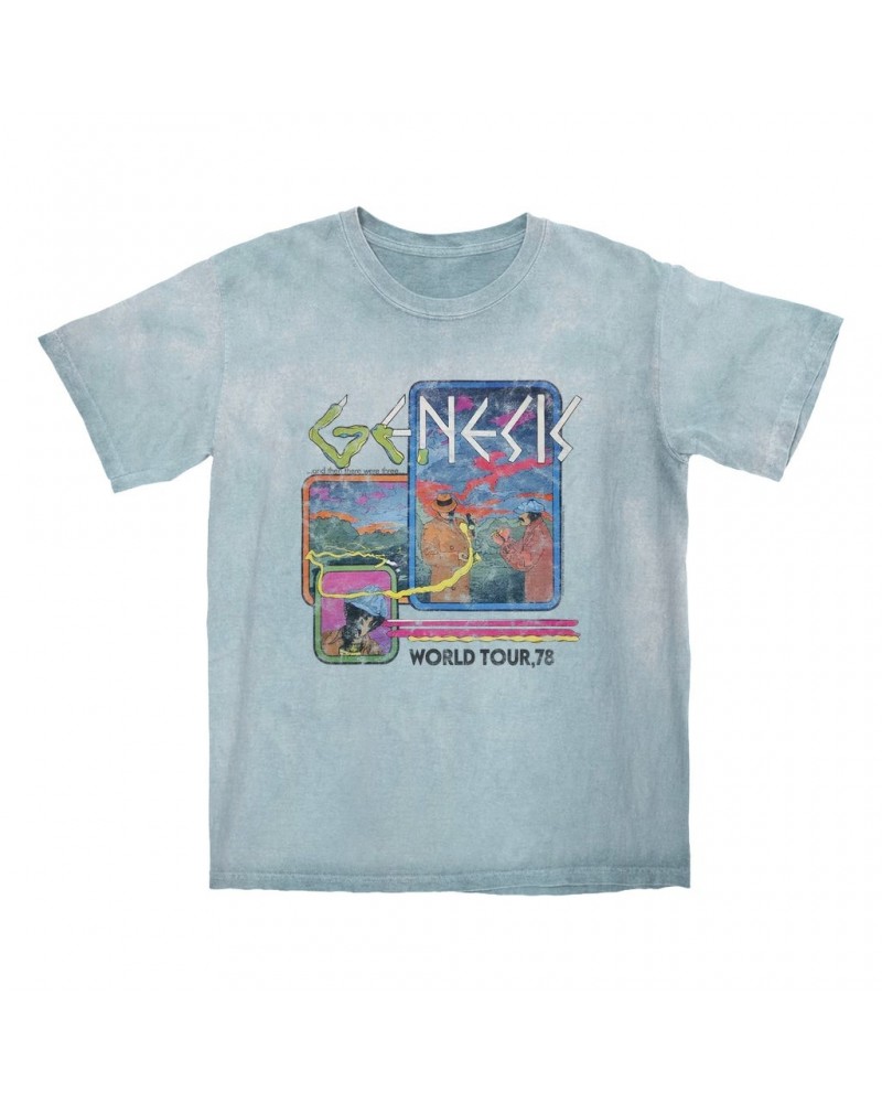 Genesis T-shirt | And Then There Were Three '78 World Tour Distressed Color Blast Shirt $11.68 Shirts