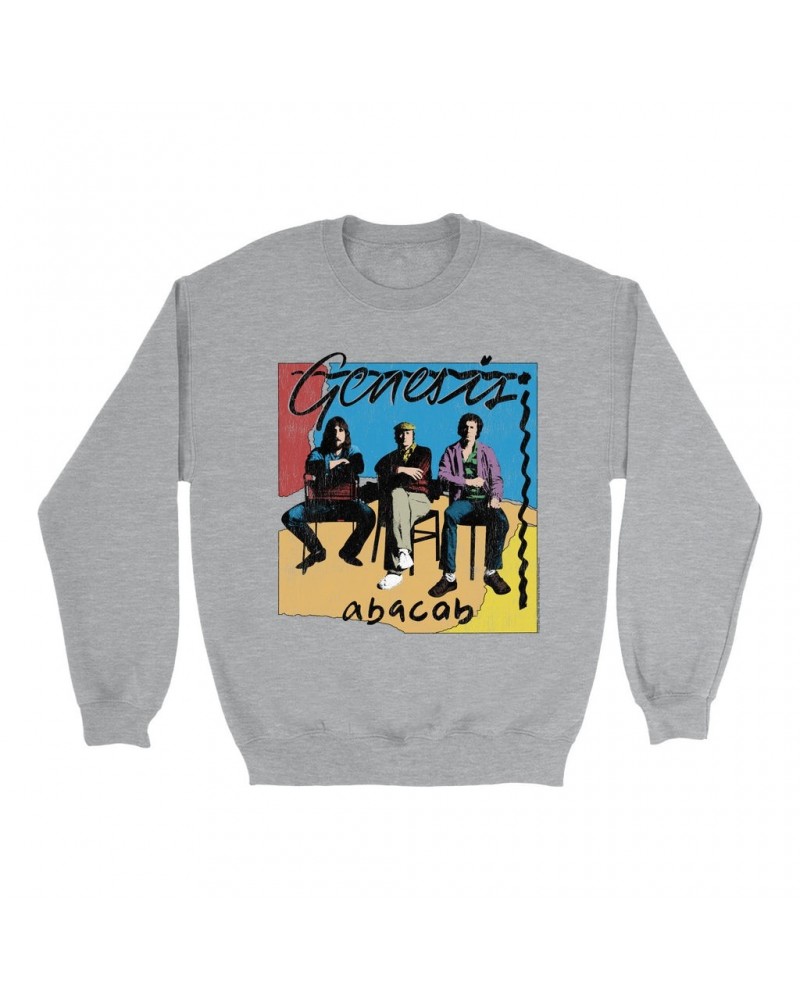 Genesis Sweatshirt | Abacab Album Retro Image Distressed Sweatshirt $11.53 Sweatshirts