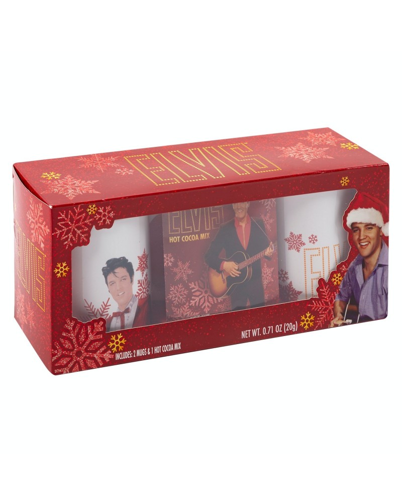 Elvis Presley Snowflake Christmas Dual Mug Box Set with Cocoa $4.49 Drinkware