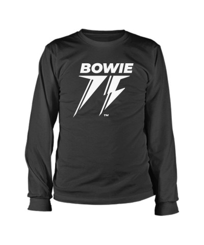 David Bowie Bowie 75 White logo Black Longsleeve Shirt $9.52 Shirts