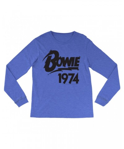 David Bowie Long Sleeve Shirt | Bowie 1974 Logo Shirt $12.88 Shirts