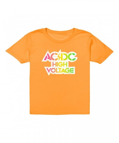 AC/DC Kids T-Shirt | Neon High Voltage Logo Kids T-Shirt $11.98 Kids