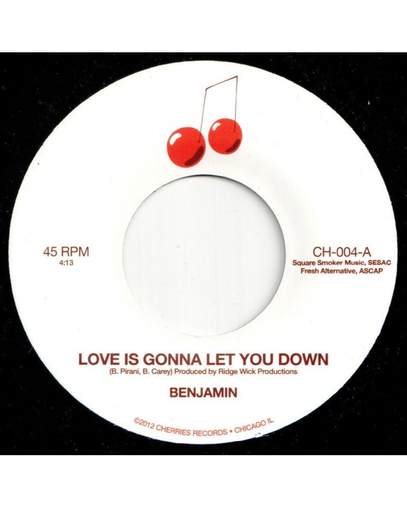 Benjamin LOVE IS GONNA LET YOU DOWN / NOT A MOMENT TOO SOON Vinyl Record $5.51 Vinyl