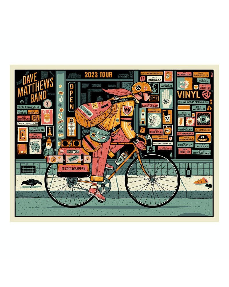 Dave Matthews Band 2023 Summer Tour Date Poster - Bicycle $23.04 Decor