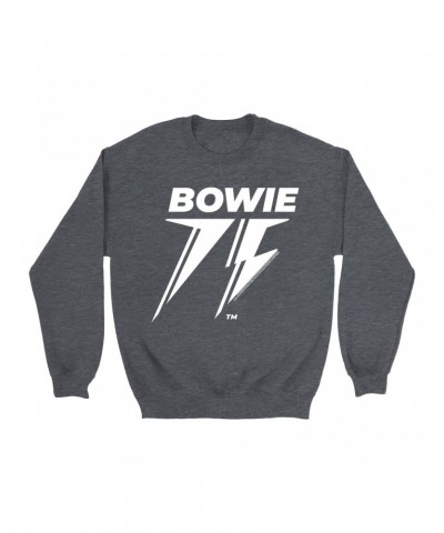 David Bowie Sweatshirt | White 75th Logo Sweatshirt $12.93 Sweatshirts