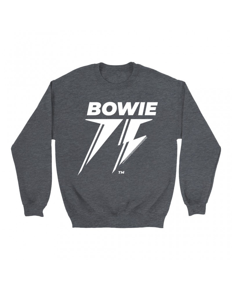 David Bowie Sweatshirt | White 75th Logo Sweatshirt $12.93 Sweatshirts