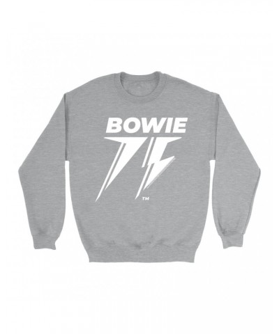 David Bowie Sweatshirt | White 75th Logo Sweatshirt $12.93 Sweatshirts