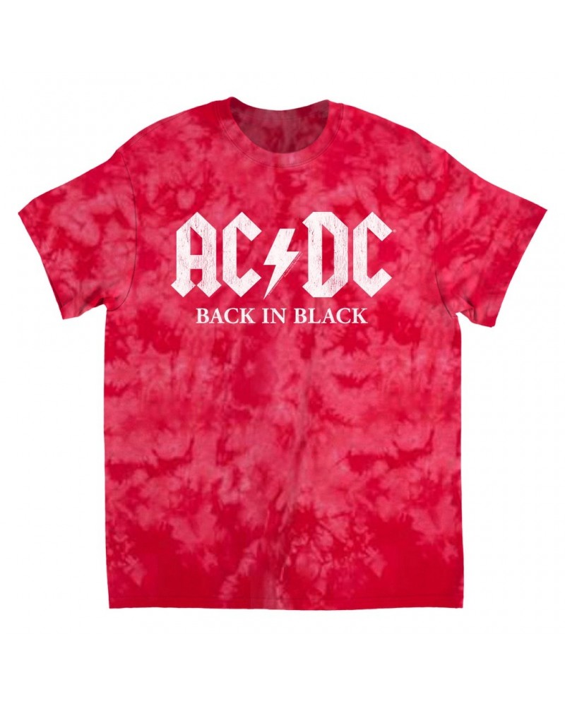 AC/DC T-Shirt | Back In Black US White Design Tie Dye Shirt $12.13 Shirts