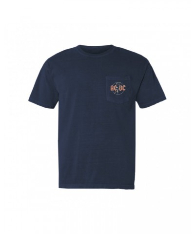 AC/DC T-Shirt | Angus Young And Logo Distressed Pocket T-shirt $14.98 Shirts