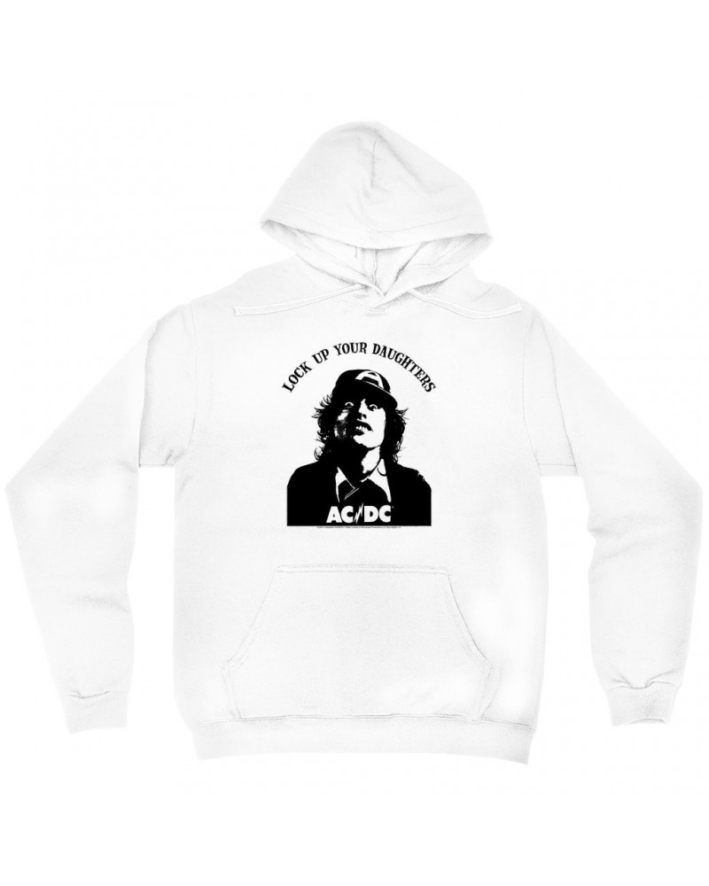 AC/DC Hoodie | Lock Up Your Daughters Featuring Angus Young Design Hoodie $12.78 Sweatshirts