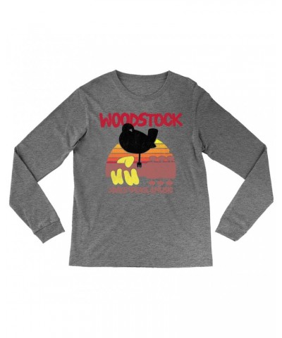 Woodstock Heather Long Sleeve Shirt | Bird And Guitar Sunset Shirt $9.28 Shirts