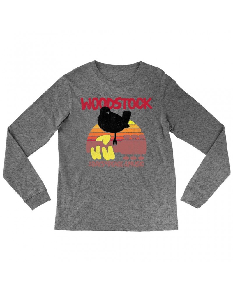 Woodstock Heather Long Sleeve Shirt | Bird And Guitar Sunset Shirt $9.28 Shirts