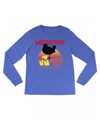 Woodstock Heather Long Sleeve Shirt | Bird And Guitar Sunset Shirt $9.28 Shirts