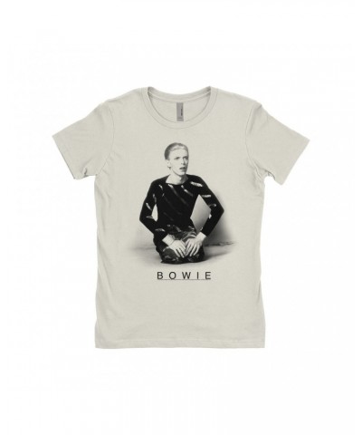 David Bowie Ladies' Boyfriend T-Shirt | 1974 Black And White Photo Shirt $11.48 Shirts