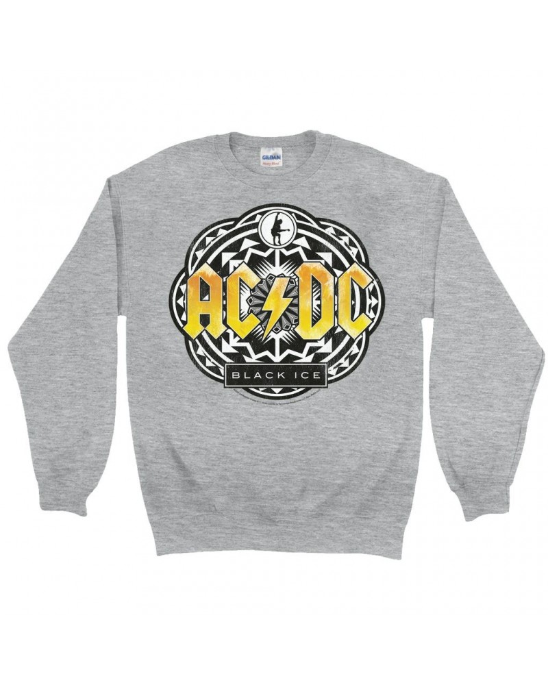 AC/DC Sweatshirt | Black Ice Tribal Yellow Design Sweatshirt $16.08 Sweatshirts