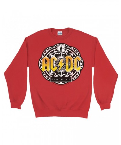 AC/DC Sweatshirt | Black Ice Tribal Yellow Design Sweatshirt $16.08 Sweatshirts