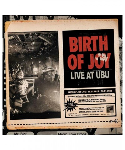 Birth Of Joy LP - Live At Ubu (Vinyl) $18.93 Vinyl