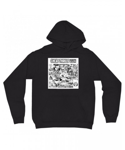 Big Brother & The Holding Company Hoodie | Black and White Cheap Thrills Hoodie $15.58 Sweatshirts