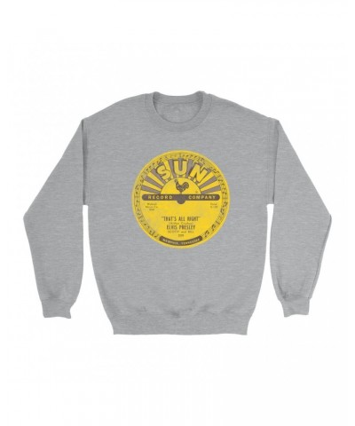 Elvis Presley Sweatshirt | That's All Right Record Label Distressed Sweatshirt $14.68 Sweatshirts