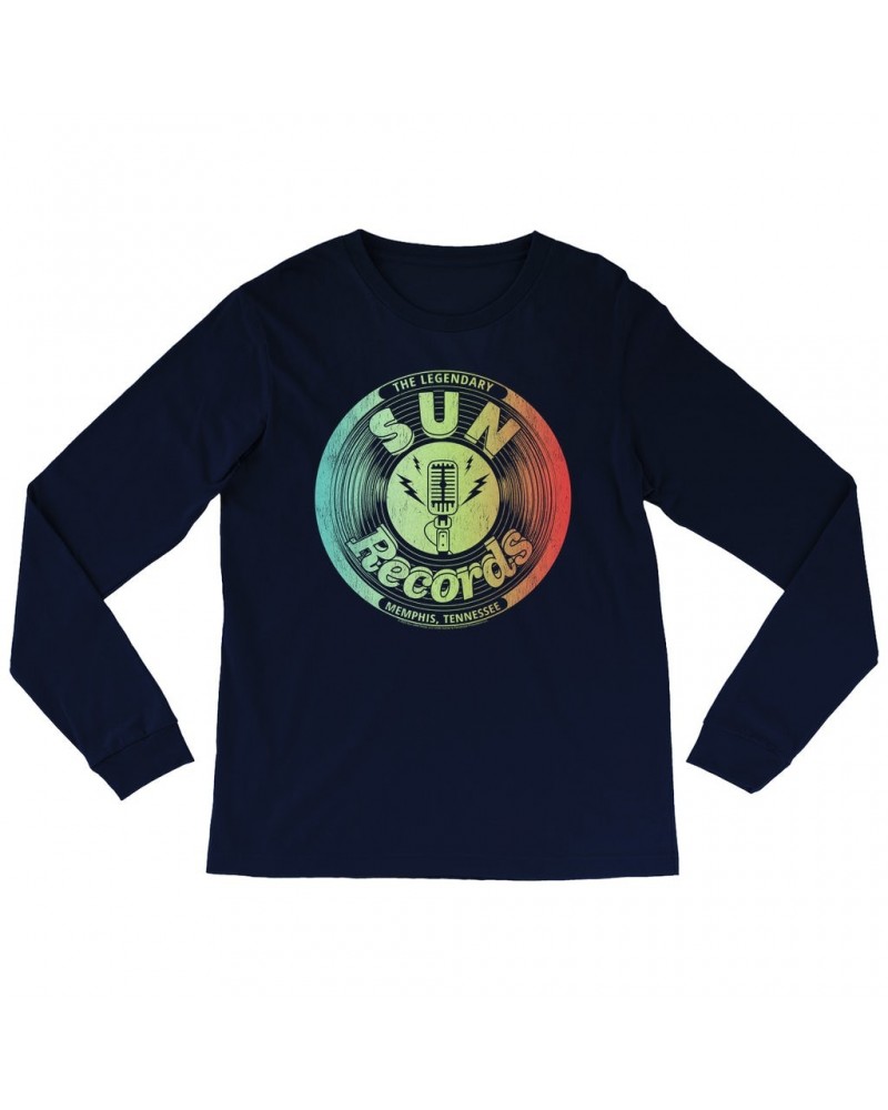 Sun Records Long Sleeve Shirt | Ombre Microphone Studio Logo Shirt $9.58 Shirts